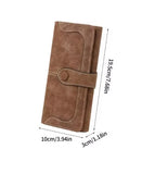 Women’s Faux Suede Long Wallet – Folding Buckle Purse with Phone Pocket, Card Holder & Elegant Clutch Gift Bag