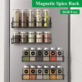 Magnetic Metal Seasoning Rack for Refrigerator & Microwave – Storage Shelf for Kitchen