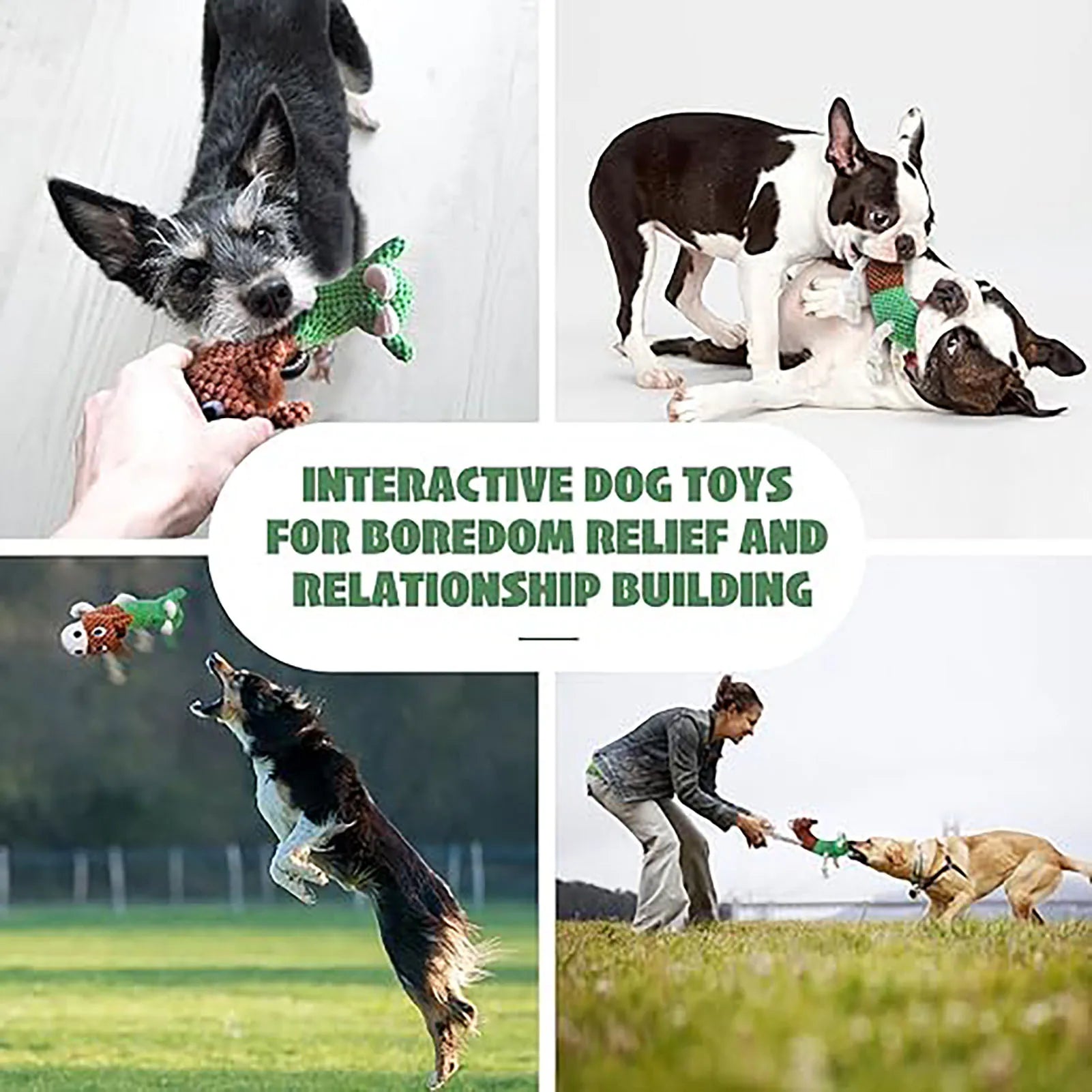 Double-Headed Plush Squeaky Dog Toy – Cow & Horse Chew Toy for Small, Medium & Large Dogs