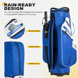 15-Way Cart Golf Bag – Organizer Divider Top, Grab Handles & Rain Cover
