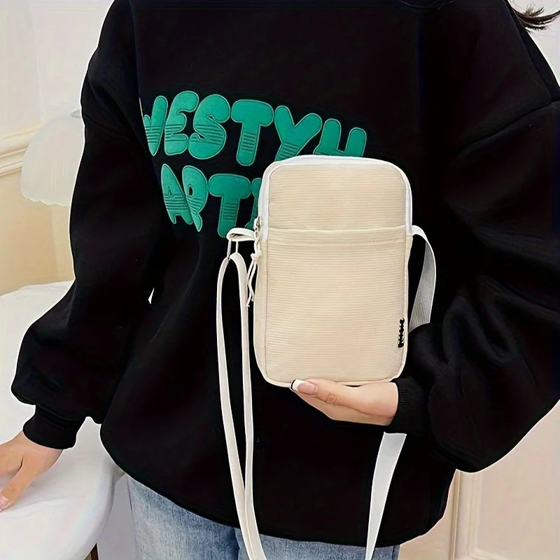 Women’s Casual Mobile Phone Crossbody Bag — Simple Vertical Shoulder Messenger Purse