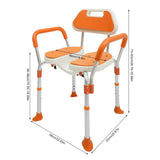 Height-Adjustable Shower Chair with Backrest & Armrests – Bath Seat for Seniors, Pregnant Women & Disabled Individuals