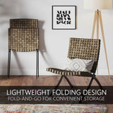 “3-Piece Leather-Texture Wicker Patio Chairs & Foldable Balcony Furniture Set with Side Table – Outdoor Lounge Seating”