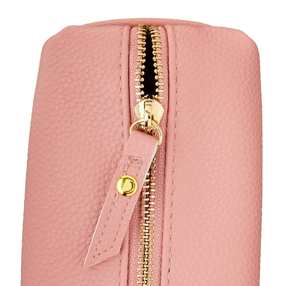 “Simulated Leather Pencil Pouch – Gold Zipper Pen & Stationery Organizer for School, Office & Travel”