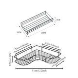 Wall-Mounted Corner Bathroom Shelf – Premium Stainless Steel Storage Rack for Shower & Vanity