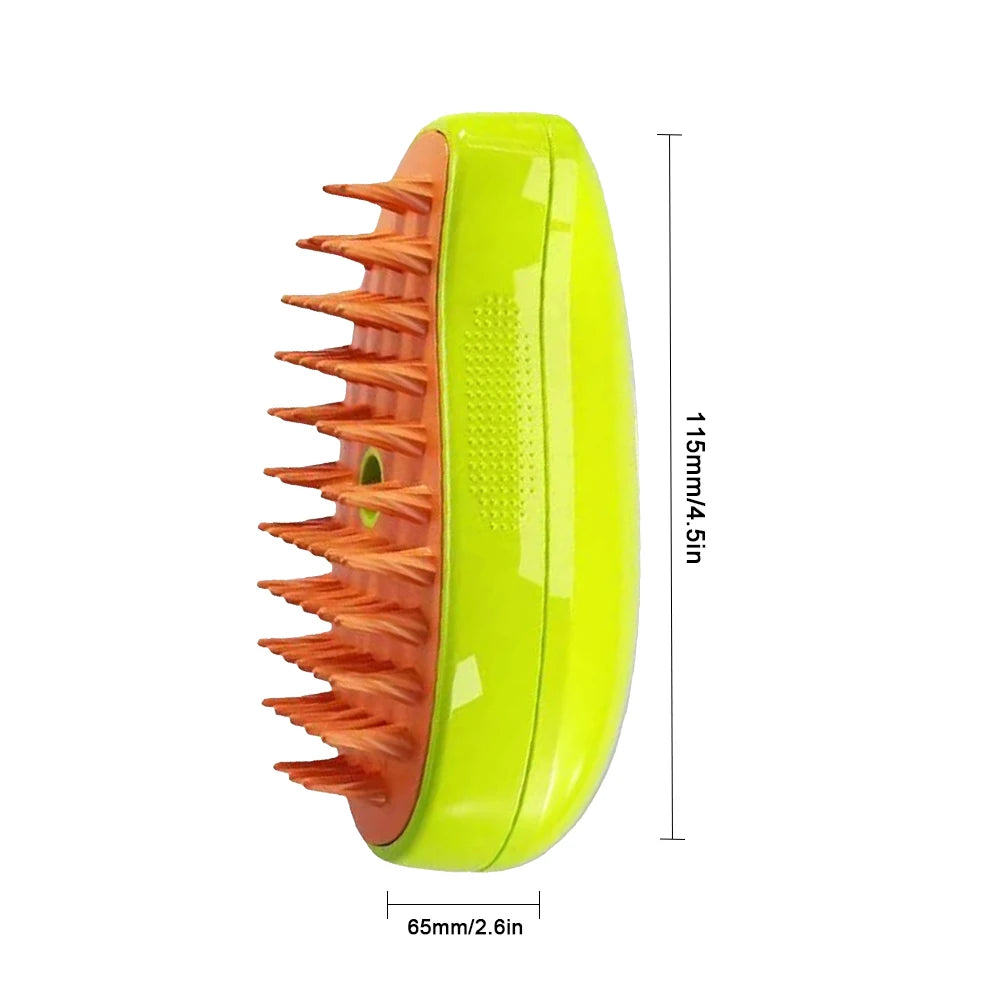 3-in-1 Cat Steamy Brush & Dog Grooming Comb – Self-Cleaning Steam Brush for Massage, Hair Removal & Pet Grooming