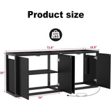 Heavy-Duty 125–150 Gallon Aquarium Stand – Steel Frame with Power Outlet & Storage Cabinet
