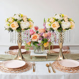4-Piece Gold Crystal Flower Stand Set – Elegant Wedding Centerpieces & Home Décor Vases for Parties, Anniversaries & Events