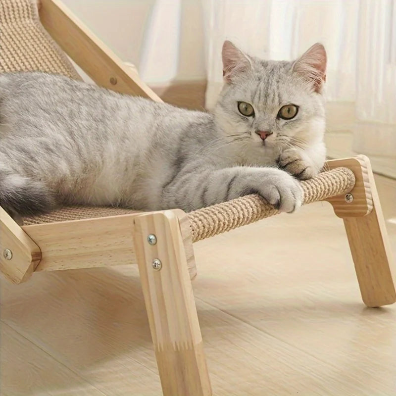 Sisal Cat Scratcher Bed Hammock – Natural Sisal Scratching Pad & Cozy Cat Chair for Indoor Cats (Large-Size)