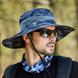 Breathable Sun Hat for Men – Wide-Brim Bucket Hat with UV Protection for Outdoor Travel, Fishing & Hiking