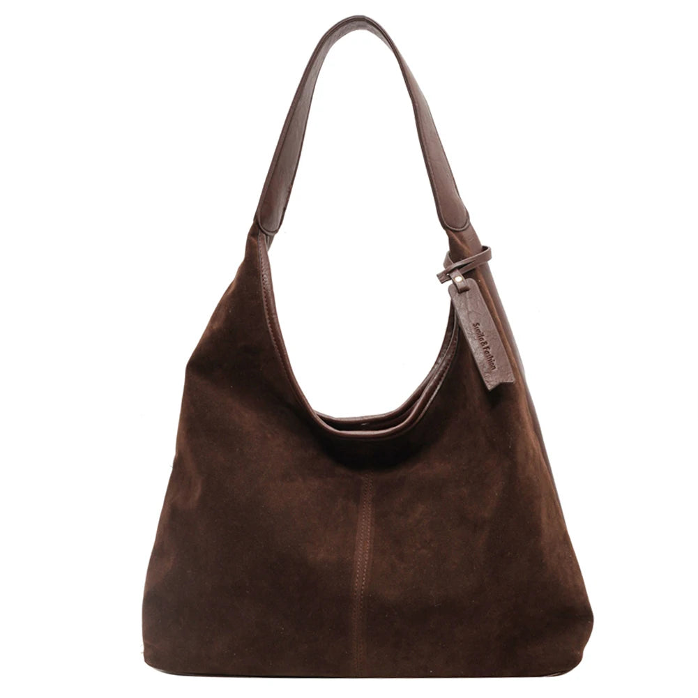 Soft Slouchy Suede Hobo Bag – Magnetic Closure Shoulder Bag for Women