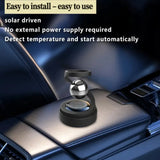 Eco solar car air freshener – rotating fan auto air purifier with long-lasting fragrance, compatible with balm tablet & stick refills