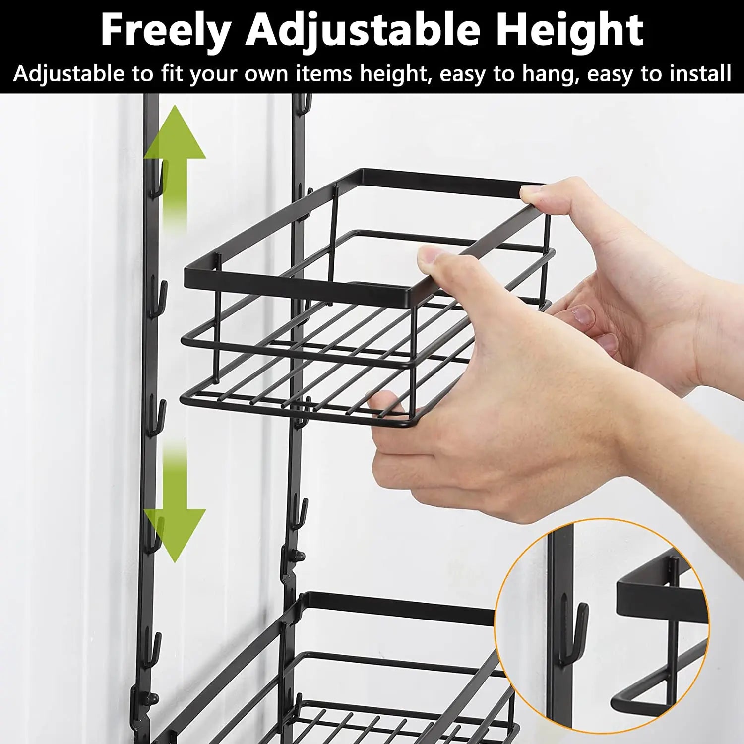 Behind-the-Door Waterproof & Rust-Proof Bathroom Basket – Over-Door Storage Organizer