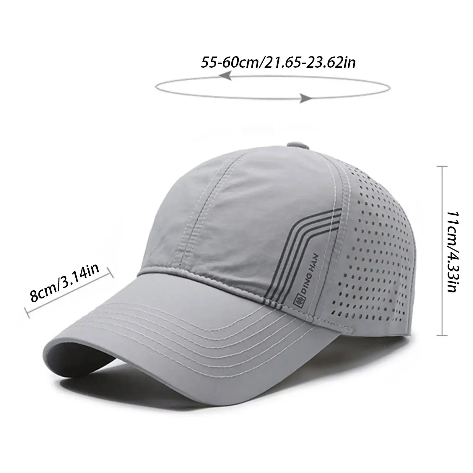 Fashion Solid Baseball Cap for Men – Breathable Mesh Sports Casual Visor Hat, Quick-Dry Summer Hollow-Out Hip-Hop Style