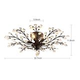 5-Lights Crystal Chandelier – Vintage Branches Ceiling Pendant Lamp, Elegant Decorative Lighting Fixture