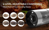 Electric Salt & Pepper Grinder Set – USB Rechargeable with LED Light & Adjustable Grind - PulinGO