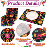 Mexican Fiesta 7-Piece Table Set – Vibrant Placemat & Table Runner Kit for Dia de los Muertos & Farmhouse Dining 🌵🎉