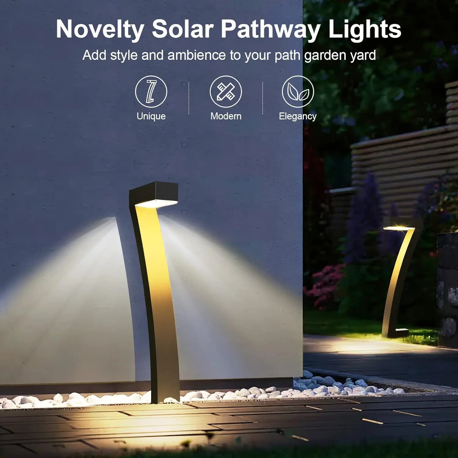 6-Pack Bright Solar Outdoor Pathway Lights – 12H Solar Garden Landscape Lights with Auto On/Off for Yard & Walkway