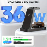 5-in-1 Fast Wireless Charging Station for iPhone 15/14/13/12 Pro Max, Apple Watch & AirPods – Multi-Device Charger