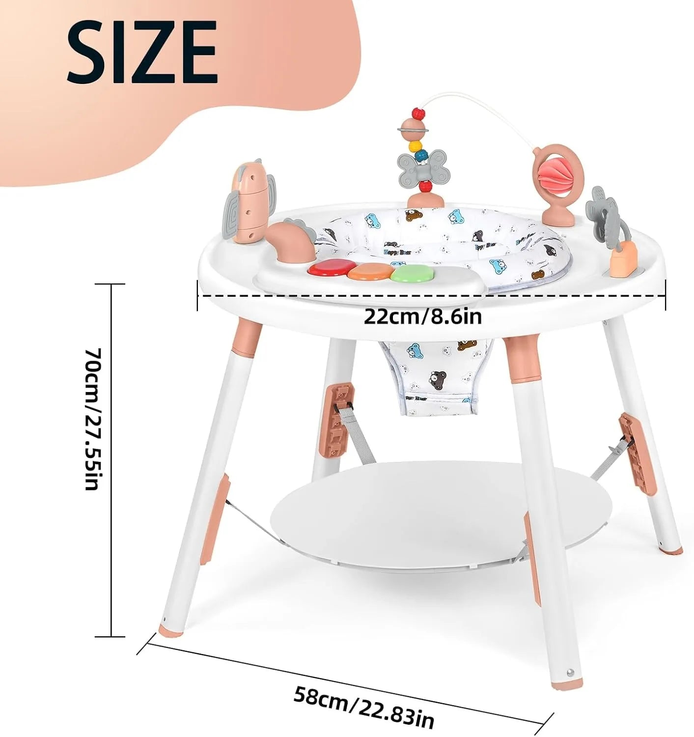 3-in-1 Baby Activity Center – Detachable Toys, 360° Rotating Seat & Developmental Entertainment Station for Toddlers