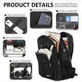Black Backpack for Men & Boys – 15.6″ Laptop School Bag with USB Charging Port