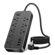 12-in-1 Power Strip with US Outlets & USB-C — Master Control Switch Multi-Tap Extension Socket for Home Office Charging