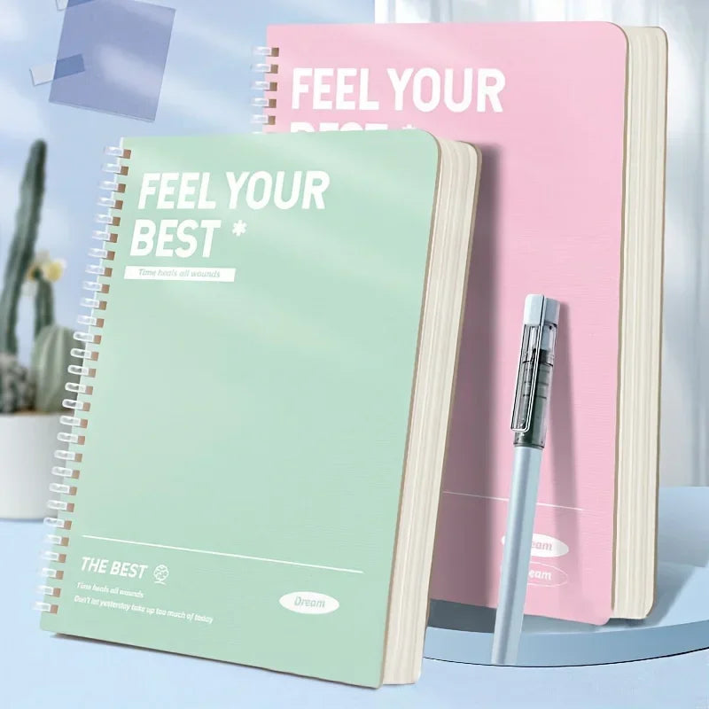 Pink A5 Thickened Spiral Notebook – Perforated Pages, Student & Office Journal 📓✨