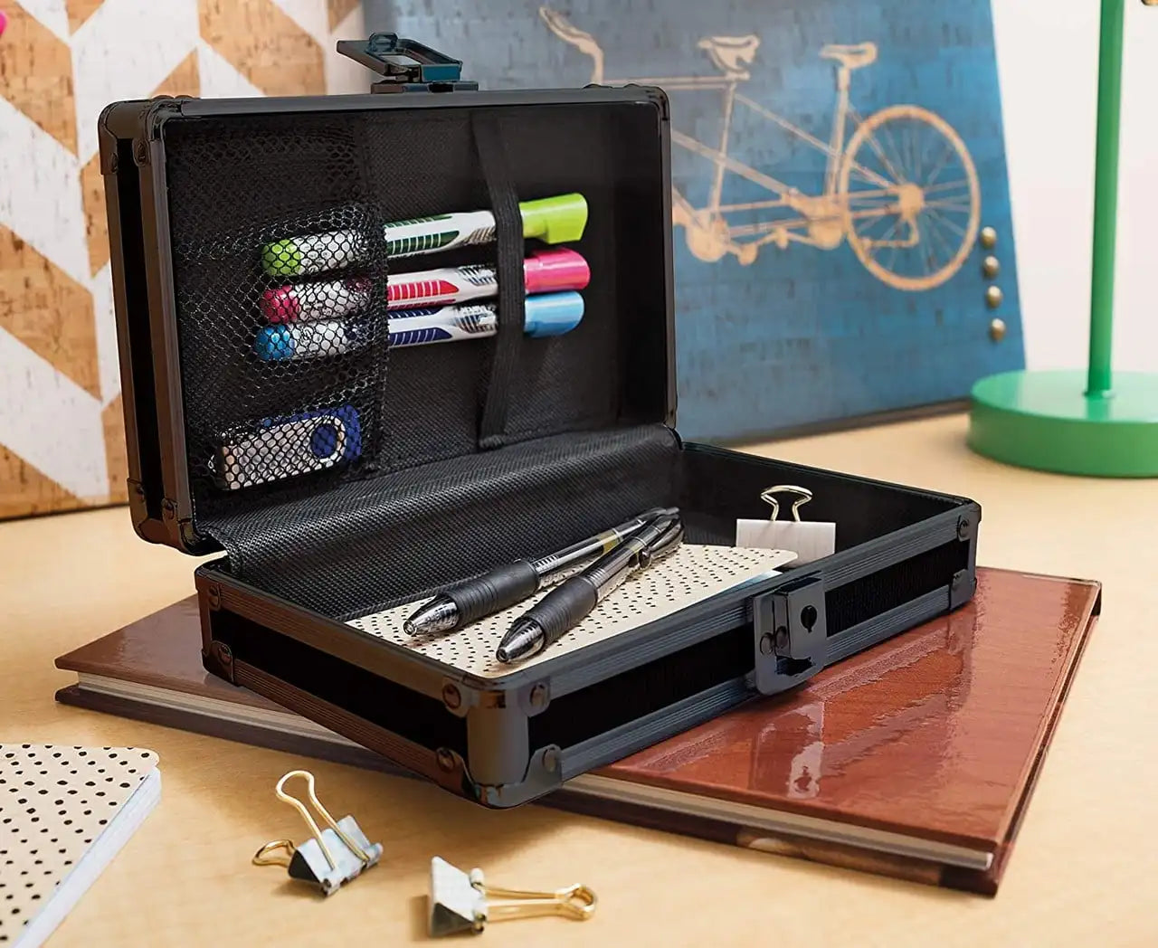 Vaultz Locking Pencil Box in Black – Secure School Supplies Storage