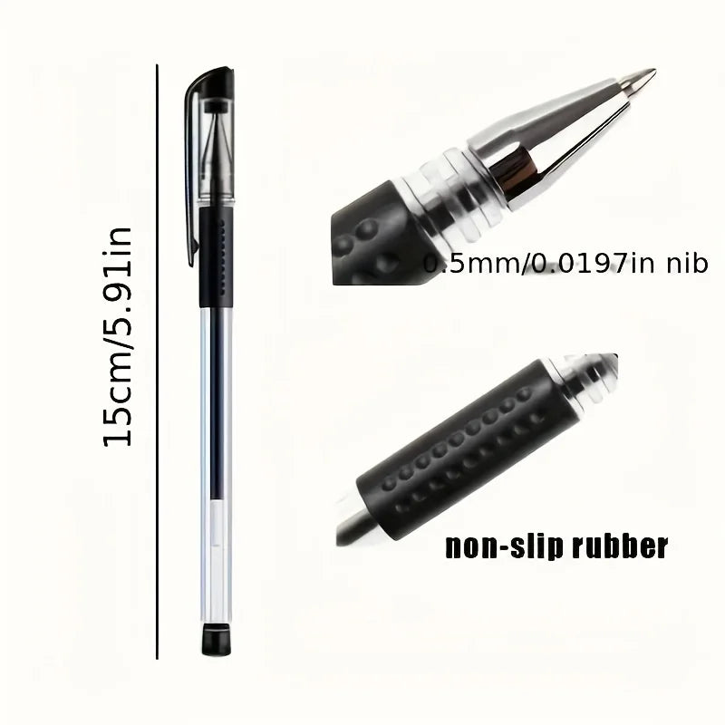 48-Piece Gel Pens Set – Transparent Barrel & 0.5 mm Smooth Writing for School & Office ✍️🖊️
