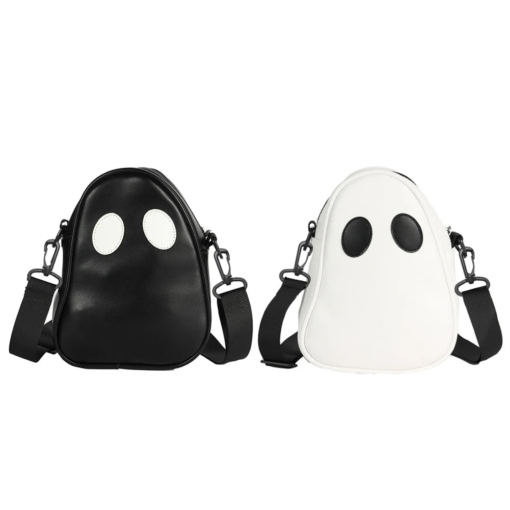 Ghost Funny Leather Shoulder Bag 👻 – Cute Devil Design Unisex Crossbody & Handbag for Travel & Daily Use