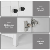 48" White Bathroom Vanity – Marble-Texture Top, 4 Drawers & Double Glass Vessel Sinks (Modern Standing Cabinet)