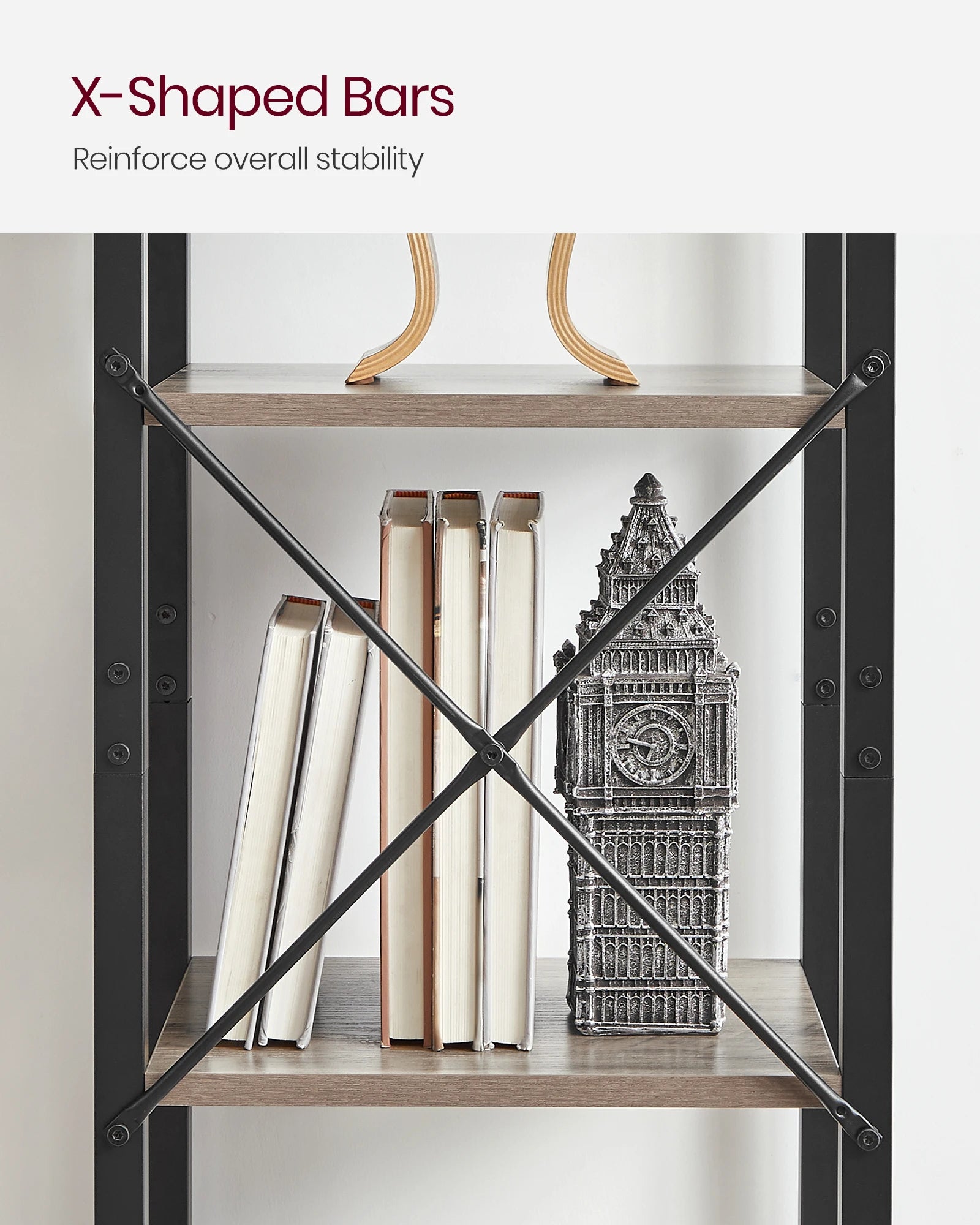📚 VASAGLE 5-Tier Tall Bookshelf – Narrow Skinny Bookcase with Steel Frame for Living Room, Home Office & Study