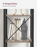 📚 VASAGLE 5-Tier Tall Bookshelf – Narrow Skinny Bookcase with Steel Frame for Living Room, Home Office & Study