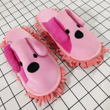 Cartoon Dog Lazy Mop Slippers – Unisex Microfiber Floor Cleaning & Dusting Slippers with Detachable Mop Shoes