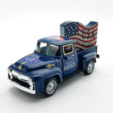 Rustic Patriotic Truck Décor – Vintage American Flag Design | 4th of July Celebration Home & Office Decoration