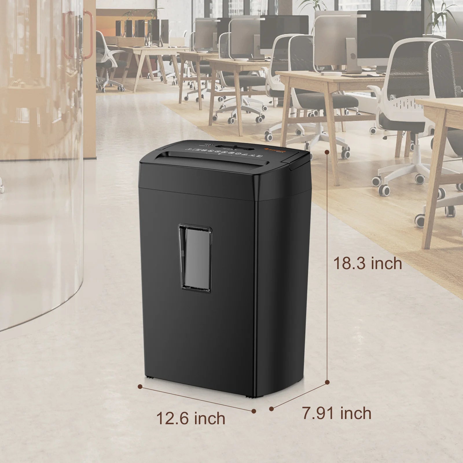 Bonsaii 12-Sheet Cross-Cut Paper Shredder – Portable Handle Home & Office Shredder with 5.5-Gallon Wastebasket