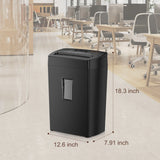 Bonsaii 12-Sheet Cross-Cut Paper Shredder – Portable Handle Home & Office Shredder with 5.5-Gallon Wastebasket