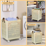 66.5 L Foldable Laundry Basket with Wheels – XL Collapsible Storage Bin for Clothes & Toys