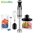 Biolomix 1200 W 5-in-1 Immersion Hand Stick Blender Mixer – Vegetable & Meat Grinder, 800 ml Chopper, Whisk & 600 ml Smoothie Cup