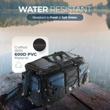 Heavy-duty saltwater-resistant tackle bag – 1000D PVC waterproof fishing storage with dividers fits 3600 & 3700 pallets