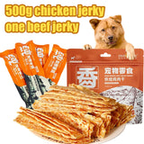 Dog Snacks Chicken Breast & Beef Jerky – Nutritious & Delicious Training Treats for Puppies & Adults (500g / 25g Packs)