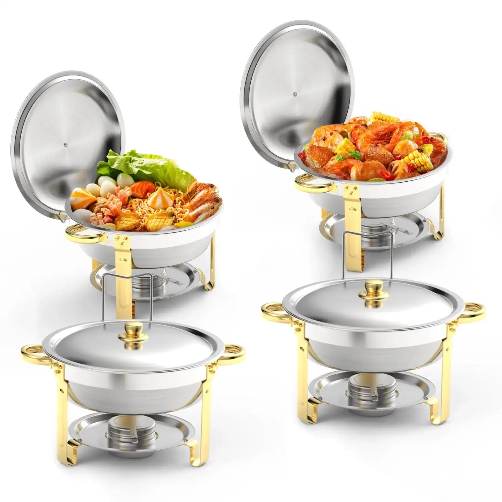 Roomark 9QT Chafing Dish Buffet Set – High-Grade Stainless Steel Catering Warmer with Thick Frame, Complete Set for Parties, Weddings & Events