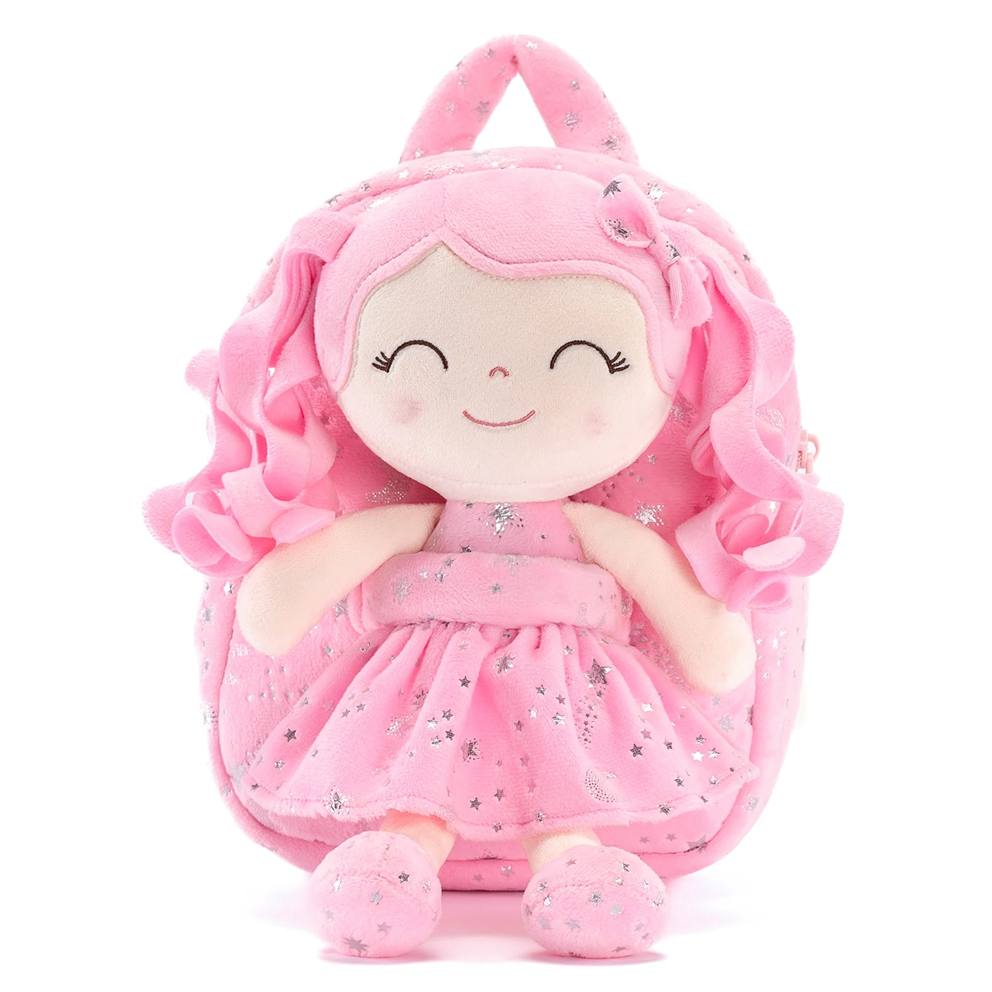 Gloveleya Plush Backpack – Starry Sky Curly Hair Doll Bag for Kids | Soft Toddler Backpack for Baby Girls & Preschool Gifts