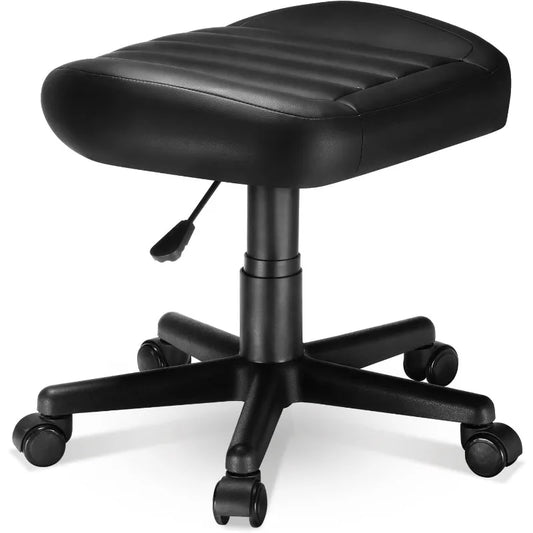 Eureka Ergonomic Multi-Use Gaming Foot Stool – Swivel Rolling Stool with Wheels, Adjustable Gaming Footrest & Compact Chair (Black)