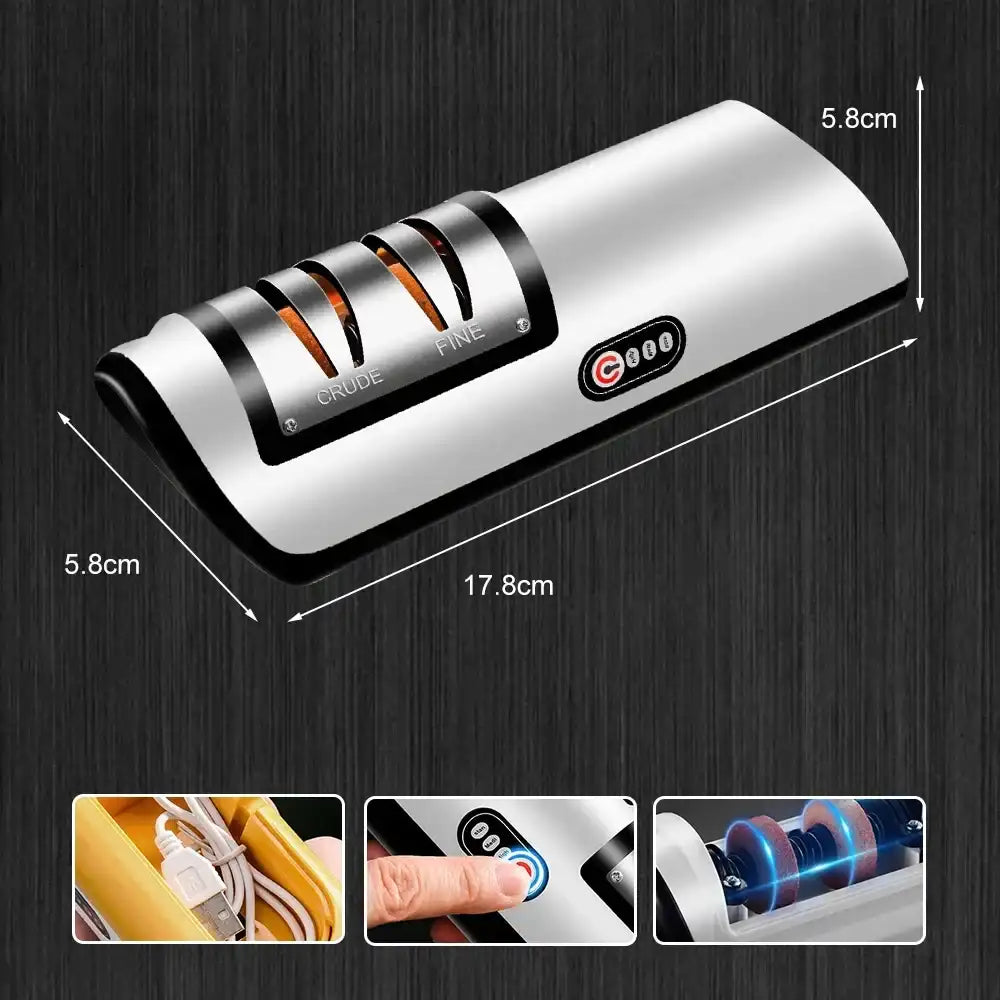 Fully-Automatic Electric Knife Sharpener – 4-Stage Precision Sharpening Machine for Kitchen Knives 🍴🔪 Electric Knife Sharpener