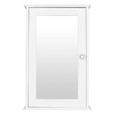 White Wall-Mounted Bathroom Cabinet with Mirror – Single Door Storage Unit