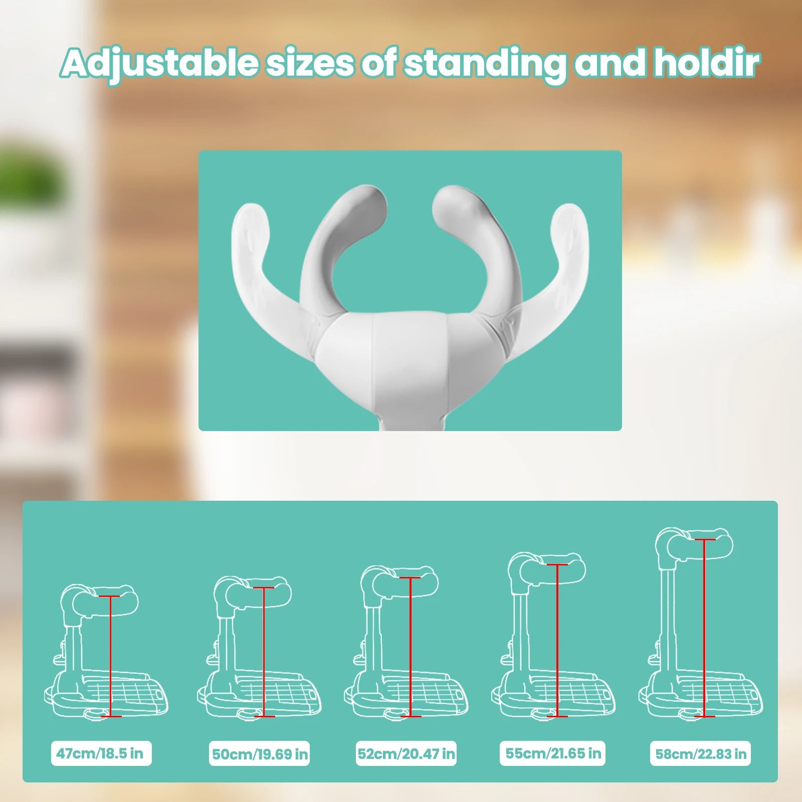 Baby Bath Stand – Adjustable Height Shower Support with Armrest, Portable Bath Helper, Anti-Slip Base for Safe Infant Bathing