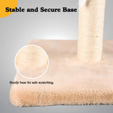 32" Tall Cat Scratching Post – Large Sisal Rope Scratcher with Dual Hanging Balls, Durable Post for Adult Indoor Cats