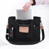 Women’s large-capacity canvas tote bag – multi-pocket casual shopping & travel handbag with adjustable shoulder strap