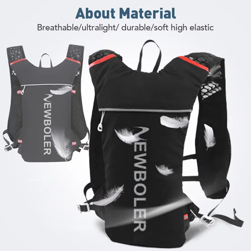 5L ultra-light running hydration backpack – trail running vest pack with 500ml flasks & 2L water bladder for marathon & biking